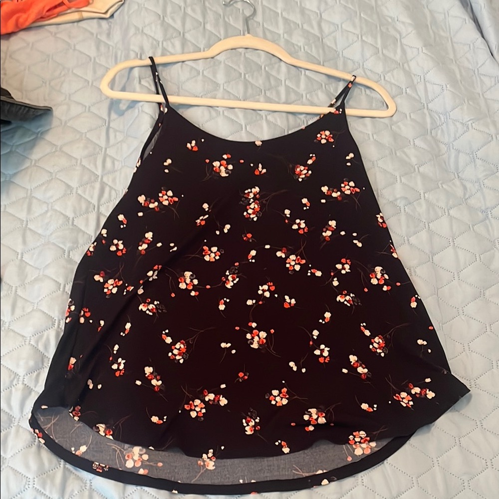 Kaileigh Black and Pink Floral Camisole